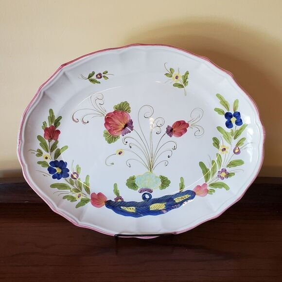 Antique Vintage Multi Floral Soup Pot Tureen Made in Italy - Picture 2 of 14